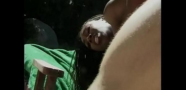  Luxurious black woman enjoys sun and dick in her wet hole